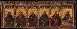 Six Apostles, Spanish (Oña) Painter  Spanish, Tempera on wood, gold ground