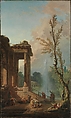 The Portico of a Country Mansion, Hubert Robert French, Oil on canvas