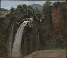 Waterfall at Terni, Camille Corot  French, Oil on paper, laid down on wood