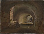 Interior Passage in the Colosseum, François Diday Swiss, Oil on paper, laid down on canvas