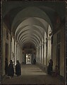 Monks in the Cloister of the Church of Gesù e Maria, Rome, François Marius Granet  French, Oil on canvas