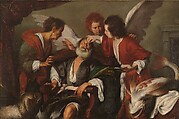 Tobias Curing His Father's Blindness, Bernardo Strozzi Italian, Oil on canvas