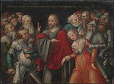 Christ and the Adulteress, Lucas Cranach the Younger and Workshop (German, Wittenberg 1515–1586 Wittenberg), Oil on beech