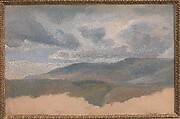 Landscape Study with Clouds, Emile Loubon  French, Oil on cardboard