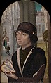 Young Man Holding a Book, Master of the View of Saint Gudula (Netherlandish, active ca. 1485), Oil on wood