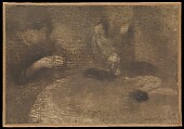 Women Sewing at a Table, Eugène Carrière  French, Oil on canvas