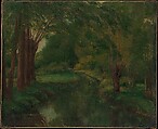 A Brook in a Clearing (possibly "Brook, Valley of Fontcouverte; Study"), Gustave Courbet French, Oil on canvas