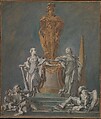 Study for a Monument to a Princely Figure, François Boucher French, Oil on paper, mounted on board