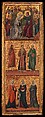 Saints and Scenes from the Life of the Virgin, Master of Monte Oliveto (Italian, active Siena ca. 1305–35), Tempera on wood, gold ground