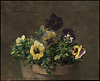 Potted Pansies, Henri Fantin-Latour  French, Oil on canvas
