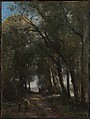 A Lane through the Trees, Camille Corot  French, Oil on canvas