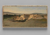 Italian Landscape, Camille Corot French, Oil on paper, laid down on canvas