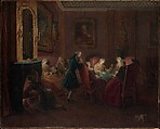 Card Players in a Drawing Room, Pierre Louis Dumesnil the Younger  French, Oil on canvas