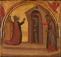 Saint John the Evangelist Causes a Pagan Temple to Collapse, Francescuccio Ghissi (Francesco di Cecco Ghissi) (Italian, Marchigian, active 1359–74), Tempera on wood, gold ground