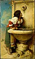 Roman Girl at a Fountain, Léon Bonnat  French, Oil on canvas