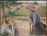 Two Young Peasant Women, Camille Pissarro  French, Oil on canvas