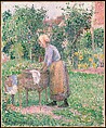 A Washerwoman at Eragny, Camille Pissarro  French, Oil on canvas