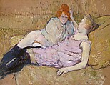 The Sofa, Henri de Toulouse-Lautrec French, Oil on cardboard