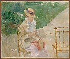 Young Woman Knitting, Berthe Morisot  French, Oil on canvas