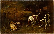 Hunting Dogs with Dead Hare, Gustave Courbet  French, Oil on canvas