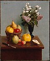 Still Life with Flowers and Fruit, Henri Fantin-Latour French, Oil on canvas