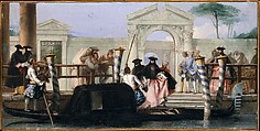 The Departure of the Gondola, Giovanni Domenico Tiepolo  Italian, Oil on canvas