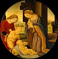 Madonna Adoring the Child with the Infant Saint John the Baptist and an Angel, Lorenzo di Credi (Lorenzo d&#39;Andrea d&#39;Oderigo) (Italian, Florence 1456/59–1536 Florence), Tempera on wood