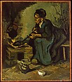 Peasant Woman Cooking by a Fireplace, Vincent van Gogh Dutch, Oil on canvas