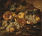 Pomegranates and Other Fruit in a Landscape, Abraham Brueghel  Flemish, Oil on canvas