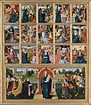 The Fifteen Mysteries and the Virgin of the Rosary, Netherlandish (Brussels) Painter, Oil on wood