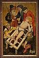 The Martyrdom of Saint Lawrence; (reverse) Giving Drink to the Thirsty, Master of the Acts of Mercy (Austrian, Salzburg, ca. 1465), Oil on fir, (obverse) gold ground