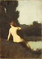 A Bather (Echo), Jean-Jacques Henner French, Oil on canvas