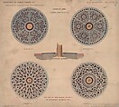 Central Park, Tree Gratings, Designs for Ornamental Tree Gratings, general ground plans and transverse section, Jacob Wrey Mould American, born England, Drawing