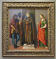 Three Saints: Roch, Anthony Abbot, and Lucy, Cima da Conegliano (Giovanni Battista Cima) (Italian, Conegliano ca. 1459–1517/18 Venice or Conegliano), Oil on canvas, transferred from wood