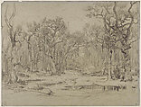 The Forest in Winter at Sunset, Théodore Rousseau (French, Paris 1812–1867 Barbizon), Oil on canvas