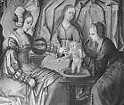 The Birth and Naming of Saint John the Baptist; (reverse) Trompe-l'oeil with Painting of The Man of Sorrows, Bernard van Orley (Netherlandish, Brussels ca. 1492–1541/42 Brussels), Oil on wood
