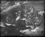 Lions in a Mountainous Landscape, Théodore Gericault (French, Rouen 1791–1824 Paris), Oil on wood