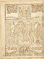 Abner's Messenger before David; The Queen of Sheba Bringing Gifts to Solomon; The Annunciation, Master of the Saint Barbara Legend (Netherlandish, active late 15th century) and a collaborator, Oil on oak