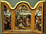 The Crucifixion with Saints and a Donor, Joos van Cleve (Netherlandish, Cleve ca. 1485–1540/41 Antwerp) and a collaborator, Oil on wood