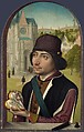 Young Man Holding a Book, Master of the View of Saint Gudula (Netherlandish, active ca. 1485), Oil on wood