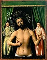 Head of Christ (Ecce Homo), Petrus Christus (Netherlandish, Baarle-Hertog (Baerle-Duc), active by 1444–died 1475/76 Bruges), Oil on parchment, laid down on wood