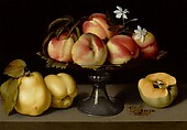 Still Life of Grapes and Peaches, Panfilo Nuvolone (Italian, Cremona ca. 1578/1581–1651 Milan), Oil on wood