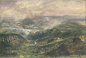 Hamlet in the Auvergne, Théodore Rousseau (French, Paris 1812–1867 Barbizon), Oil on paper, mounted on canvas