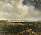 Hamlet in the Auvergne, Théodore Rousseau (French, Paris 1812–1867 Barbizon), Oil on paper, mounted on canvas