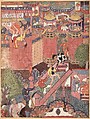 Umar is Thrown Over the Wall, but is Unharmed, Painting on cotton paper