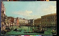 The Grand Canal, Venice, Looking South toward the Rialto Bridge, Canaletto (Giovanni Antonio Canal)  Italian, Oil on canvas