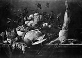 Still Life of Fruit and Game, Pieter van Overschee  Flemish, Oil on wood