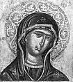 Head of the Virgin, Emmanuel Tzanès Greek, Tempera on wood, gold ground