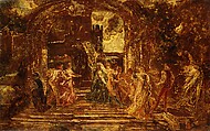 The Court of the Princess, Adolphe Monticelli  French, Oil on wood
