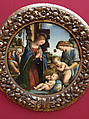 Madonna Adoring the Child with the Infant Saint John the Baptist and an Angel, Lorenzo di Credi (Lorenzo d&#39;Andrea d&#39;Oderigo) (Italian, Florence 1456/59–1536 Florence), Tempera on wood